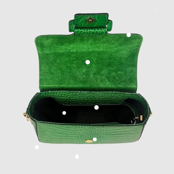 New Cheval Firenze Beatrice Made In Italy Leather Croc Embossed Crossbody - Picture 3 of 15